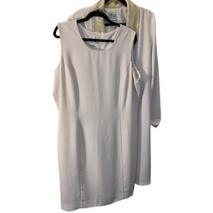 TOWER HILL COLLECTION Sheath Dress & Duster Church Wedding Gold Sequin Womens 20